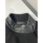 Club Monaco  Italian Wool Leather Trim Collar Sleeve Coat Black M Medium Photo 8