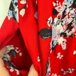 Modcloth Red Floral Dress Fits of Bliss Short Sleeve Dress NO BELT size large Photo 3
