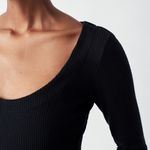 Faherty Brand Legend Ribbed Soft Stretchy Ballerina Neck Monroe Bodysuit $98 NWT Photo 3