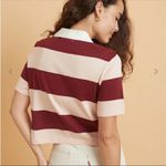 Marine layer  Striped Cropped Rugby Polo Photo 4