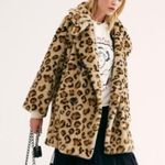 Free People NWT Sienna Leopard Faux Fur Double-Breasted Short Peacoat Jacket XS Photo 0