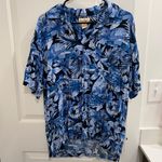 Panama Jack BLUE HAWAIIAN SHIRT WITH FLORAL AND VINTAGE CARS Photo 0