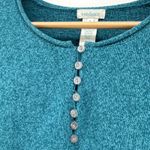 Sundance Long Sleeve Henley Knit Top Teal Blue Women's Small Cotton Silk Blend Photo 2
