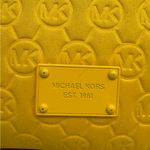 Michael Kors Yellow Neoprene Logo Embossed Adjustable Crossbody Shoulder Bag EUC Photo 2
