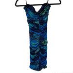 Blue floral ruched strapless minidress S forever21 f21 Photo 9