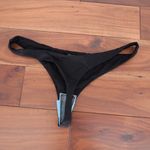 ASOS DESIGN Black Thong Bikini Bottoms Swimwear Size US 10 Photo 3