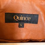 Quince  Brown Sheep Leather Moto Jacket Classic Biker Zip Large Photo 3