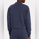 Intermix Bobby Cotton Half-Zip Sweatshirt Blue Photo 3