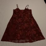 Gilligan O'Mallery Sheer Slip Dress Burnout Nightgown Red Sz S Small Photo 0