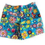 Bamboo Traders Retro Floral Print Cotton Shorts Size 10 Photo 1