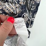 Lucky Brand Printed Woven Mix Top Button Front Navy Size Medium M EUC L1448 Photo 7