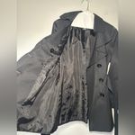 London Fog Women's Black Double-Breasted Belted Collared Trench Size Small Photo 7