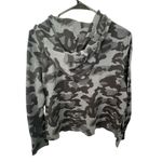 Calvin Klein  Cropped Black Camo Printed Graphic Hoodie With Logo Photo 2