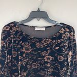 Vintage Floral Whimsigoth Velvet Blouse Size 2X Black Photo 1