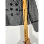 Anthropologie Double Breasted Peplum Blazer Herringbone 100% Wool Black White S Photo 10