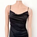 [Vintage] David Meister Y2K 90s Black Draped Cowl Neck Mini Slip Dress Size 2 Photo 7