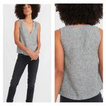 Marine layer  Tory gray pinstripe V-neck linen blend tank top S Photo 1