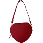 CGYGP Heart Purse Vegan Leather Shoulder Handbag With Wrist Strap Red Photo 0