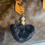 Bag / Purse Heart Pompom Charm #117A Black Photo 0