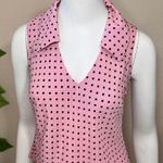 Vintage Retro 1970 1990 Pink Polkadot Blouse Photo 3