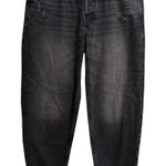 Old Navy  Jeans Womens 8 Black High-Rise Slouchy Taper Distressed Raw Hem Photo 0