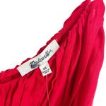 Madewell  Textured V-Neck Midi Dress Festival Red Size XS NWT Linen Cotton Luxe Photo 8
