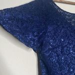 NWT Jackie Jon NY special occasion Navy Lace Glitter Dress Women’s Size 12 Blue Photo 1
