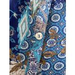 Cloth Portrait Womens XL Blue Blouse Art to Wear Layered Button Up Boxy Photo 7