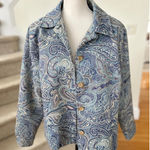 Coldwater Creek Vintage 90s Blue Paisley Tapestry Western Jacket Photo 0