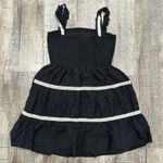 AnnieWear Los Angeles Black Smocked Tiered Dress Size S Small Sleeveless Boho Photo 7
