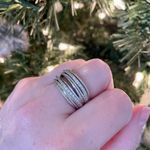 NEW Luxury Multilayered Silver Zircon Ring Photo 3