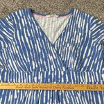 BODEN Layla blue and white striped stretch slub jersey casual dress Size 14L Photo 5