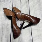 Theory  Crocodile Embossed Leather Pump Open Toe Heels Women’s Size 38.5 Eur. Photo 9