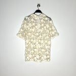 Agua Bendita NEW  x Revolve Axel Crochet Floral Button Front Top in cream Photo 6