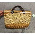 Brighton  Vintage Wicker Hand Bag Tan Photo 6