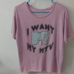 American Eagle  Outfitters X MTV Purple Tee XS Concert Festival Summer Music 80s Photo 2