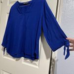 Michael Kors MK Blue Blouse Shirt Top 3/4 Sleeve Size M Medium Photo 3