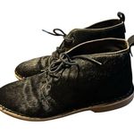 ZARA  Woman Black Size 37/6.5 Calf Hair Lace Up Flat Heeled Ankle Booties. Photo 0