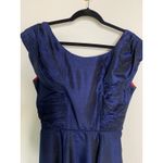 Vintage Navy Blue ? Taffeta 50s 60s Dress Handmade Ruched Bodice Size XS Photo 5