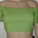 Susana Monaco  NWOT Lime Green Off-Shoulder Crop Top SIZE SMALL Photo 0