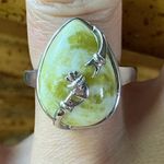 Natural Connemara Marble Sterling Silver Claddagh Ring Size 7 Green Photo 0