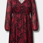 Torrid  Burgundy Paisley Tea Length Clip Dot Open Back A-Line Dress Plus Size 1X‎ Photo 0