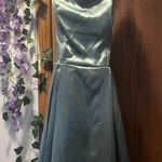 Macy's Silk Green Short A-Line Dress Photo 0