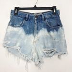 Abercrombie & Fitch Y2K Vtg Dip Dye High Rise Cut Off Denim Shorts 8 Distressed Photo 0