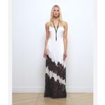 L'Agence L’Agence Silvana Lace Inset Silk Gown White Photo 2