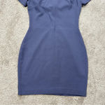 Likely Manhattan Mini Dress Bodycon Shortsleeve Crew Neck in Steel Blue Size 4 Photo 3