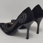 Anne Michelle Anne Mitchell Black Suede Beaded Embellished D'orsay Heels Size 7.5 Photo 11