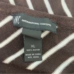 INS International Concepts Brown & White Striped Short Sleeve Sweater Top XL Photo 2