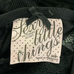 Victoria's Secret  Sexy Little Things Lingerie Sz 36B Black Floral Lace Ruffle Photo 4