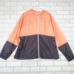 Columbia Women's Colorblock Windbreaker Jacket XL Peach Charcoal Lightweight Photo 1